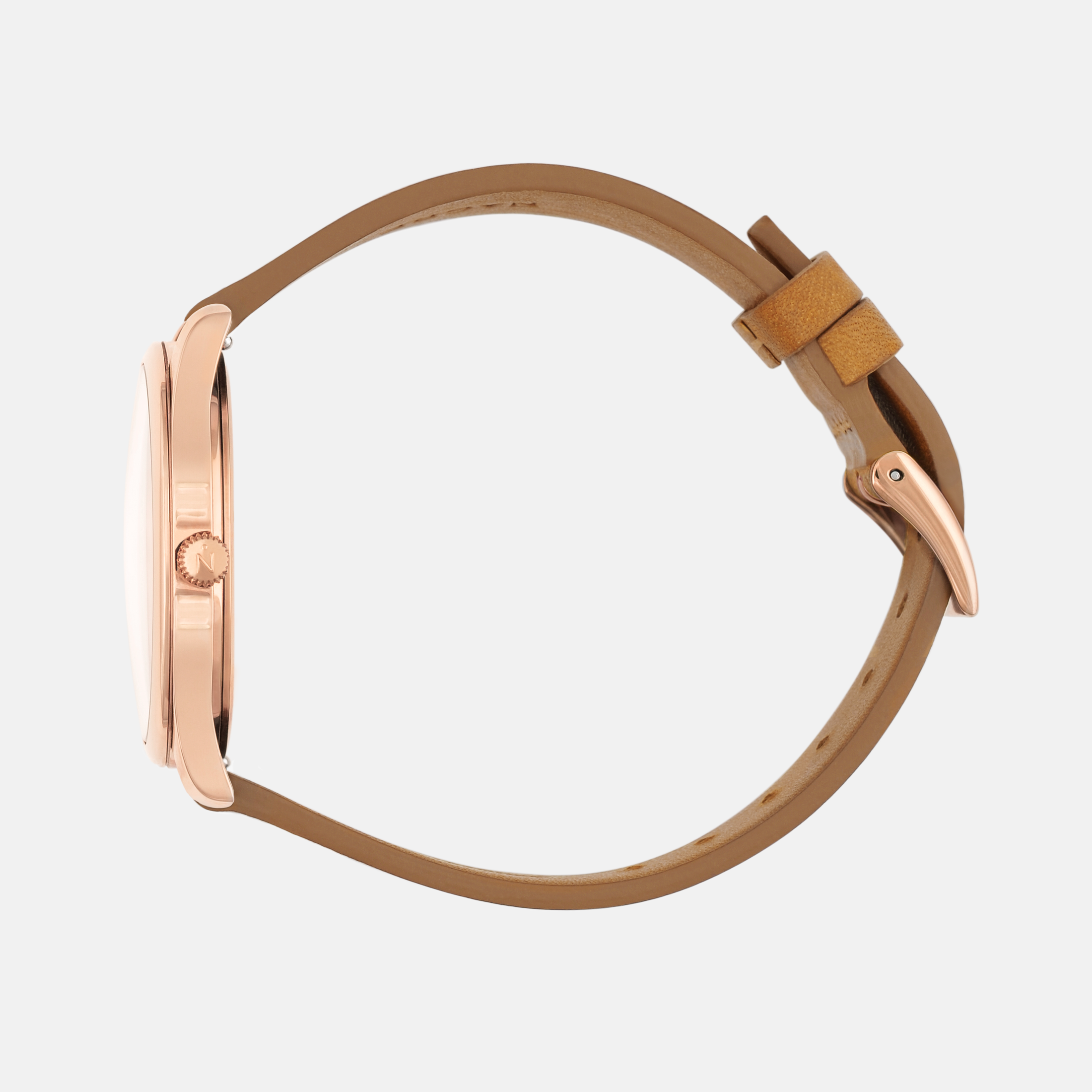 Lune - Rose Gold - Natural Leather